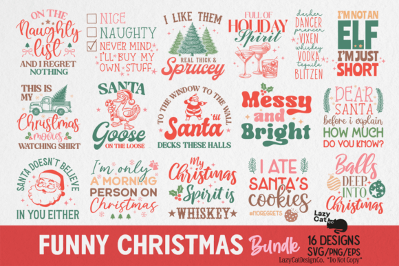 Download Funny Sarcastic Christmas SVG PNG Bundle - Fun Collection