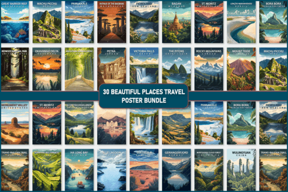 Download Beautiful Places Travel Poster Bundle - Poster Collection